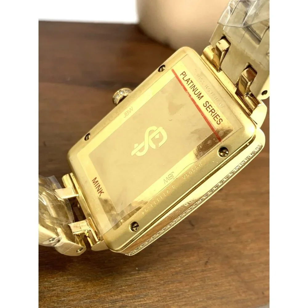 JBW Women's Watch PS505A Mink Swiss Quartz 18k Gold Plated 505 Diamonds 28mm